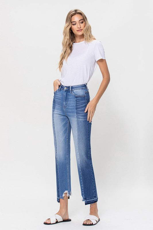 Flying Monkey Super High Rise Crop w Contrast Jean - Online Only