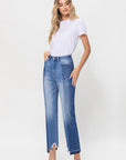 Flying Monkey Super High Rise Crop w Contrast Jean - Online Only