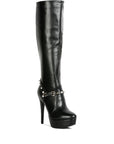 Nephele Silver Stud Stiletto Calf Boots