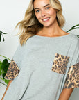 e Luna Terry Solid Animal Boxy Top