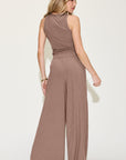 Basic Bae Full Size Ribbed Tank and Wide Leg Pants Set