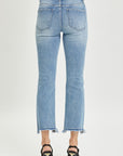 RISEN Full Size High Rise Distressed Cropped Straight Jeans