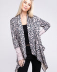 Leopard Print Open Front Cardigan