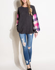 e Luna Multi Plaid Mixed Top