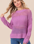 BiBi Openwork Long Sleeve Knit Top