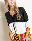 e Luna Brushed Hacci Striped Casual Top