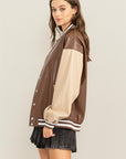 HYFVE Game On PU Colorblock Baseball Jacket