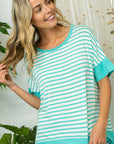 e Luna Striped Mix High Low Top