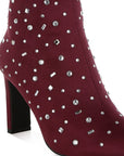 Sakura Diamante Embellished Microfiber Boots