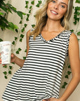 e Luna PLUS Striped Animal V-Neck Tank