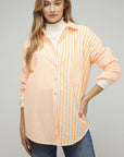 Davi & Dani Stripe Button Down Long Sleeve Shirt - Online Only