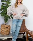 e Luna Big Puffy Sleeves Sweatshirt