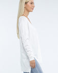 ZENANA Hi-Low Hem Front Seam Sweater