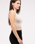 Zenana Washed Ribbed Cropped V-Neck Tank Top