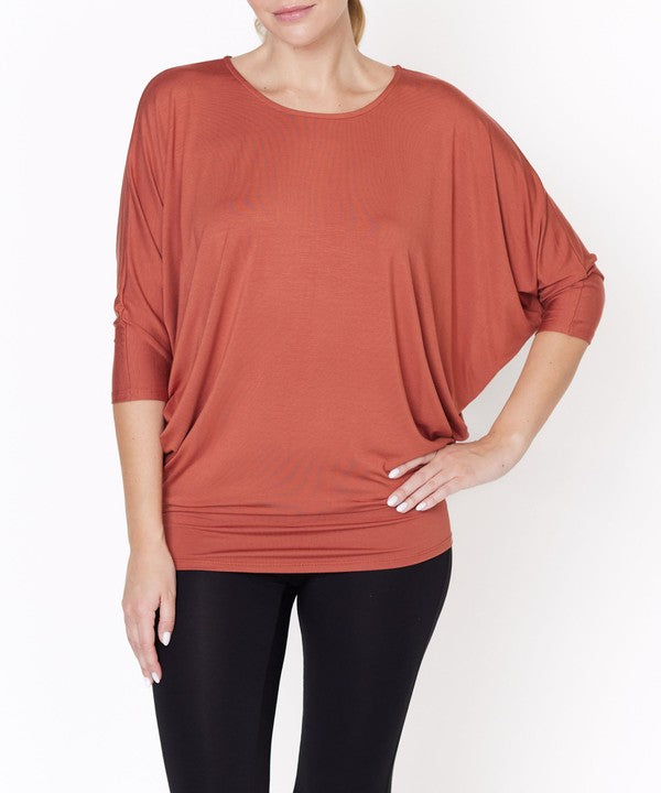 Fabina Bamboo Side Rouch Dolman Top