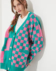 Jade By Jane Checkered Oversized Sweater