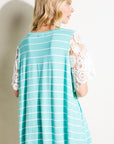 e Luna Striped Jersey With Lace Top