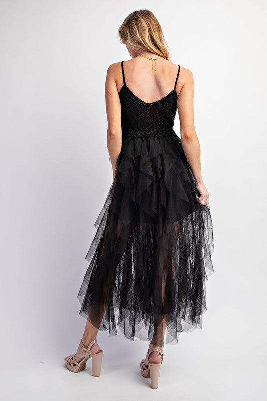 Sweet Generis | Lovely Tulle Midi Crochet Dress