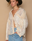 POL Oversize Lace Button-Down Shirt