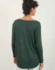 HYFVE Draped Drop Shoulder Long Sleeve Top