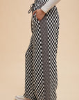 Annie Wear Drawstring Checkered Wide Leg Pants