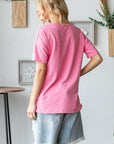 HOPELY Full Size Color Block Exposed Seam T-Shirt