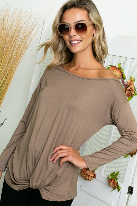 e Luna PLUS Solid One Shoulder Top