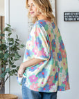 HOPELY Floral Waffle Oversized T-Shirt