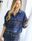 Davi & Dani Plus Printed Button Down Jacket - Online Only