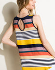 e Luna Multi Stripe Jersey Tank Top