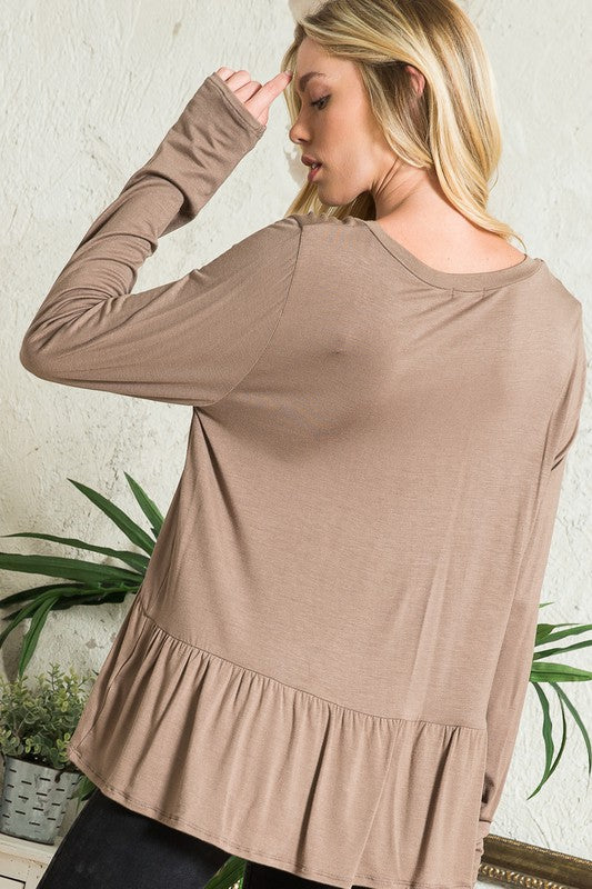 e Luna PLUS Solid Babydoll Top