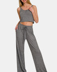 Zenana Drawstring Wide Leg Pants with Side Pockets