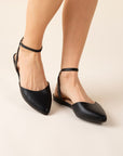 LINDEN-S Ankle Strap Flats