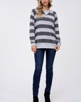 Plus Big Stripe Sweatshirt Top - Online Only - My Pampered Life Seattle