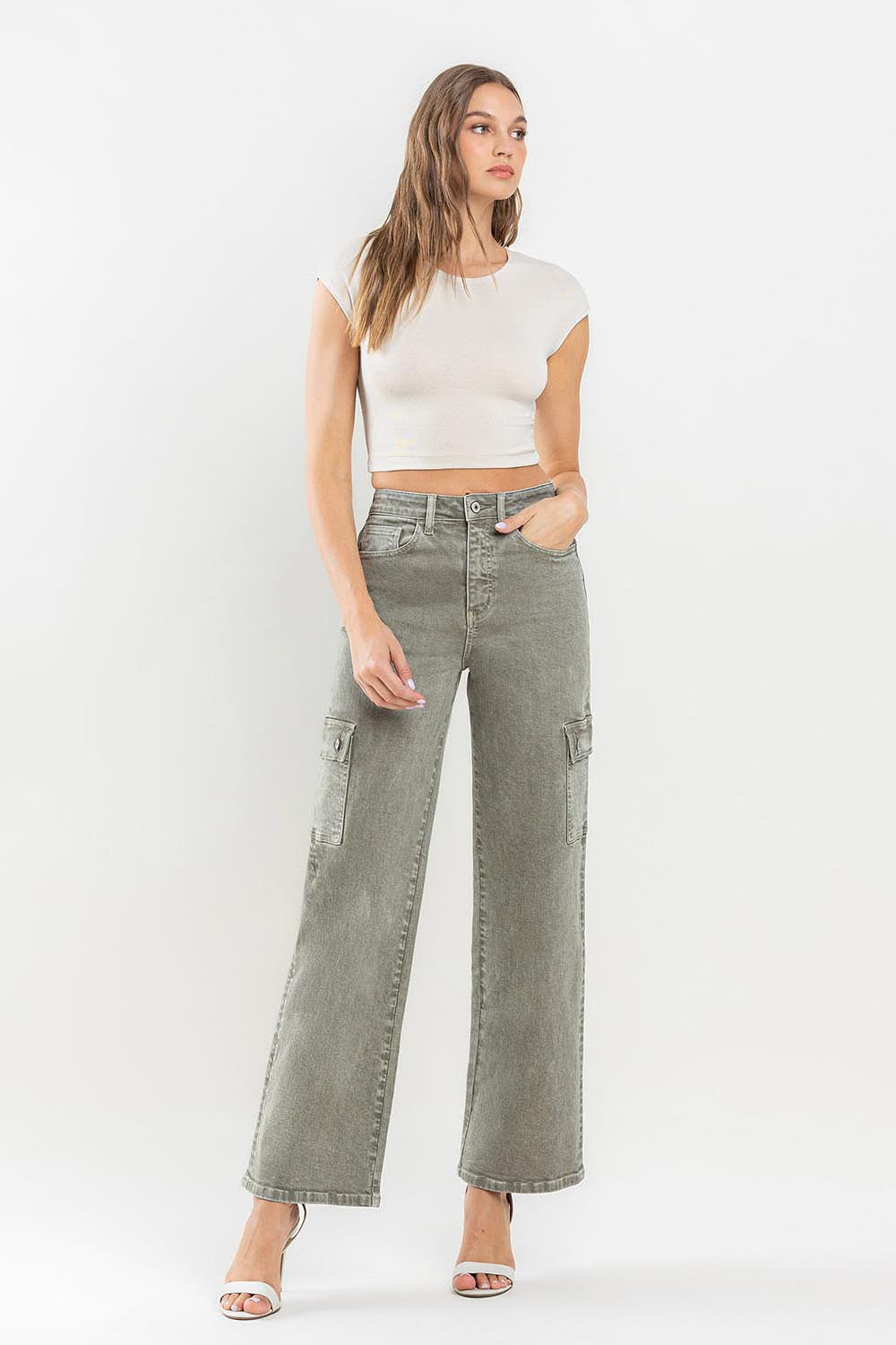 Vervet by Flying Monkey 90&#39;s Super High Rise Cargo Jeans