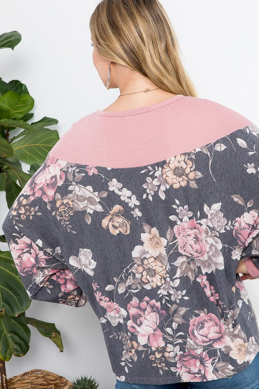 e Luna PLUS Floral Mixed Top