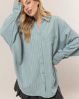 HYFVE Stripe Button Down Long Sleeve Oversized Shirt