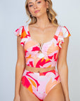 White Birch Full Size Floral Two Piece Swim Set