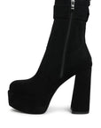 Wanderer Flared Block Heel Mid-Calf Boots