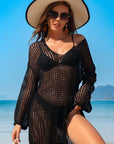 Crochet Side Split Beach Coverups Swimwear Dress