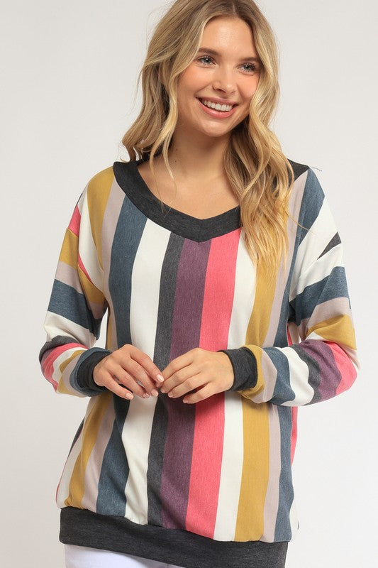 e Luna Wide V-Neck Sweatshirt