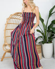 e Luna Striped Smocked Maxi Dress