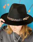 Leopard Band Fedora Hat