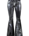 GJG Denim Metallic Bell Bottom Jean in Black- Inseam 30