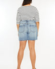 Kancan Full Size Raw Hem High Waist Denim Shorts