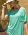 e Luna Solid One Shoulder Top