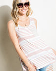 e Luna Striped Solid Mix Tank Top