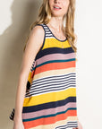 e Luna Multi Stripe Jersey Tank Top