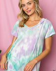 e Luna Tie Dye Thermal Hoodie Top