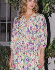 ODDI Full Size Floral Ruched Mini Dress